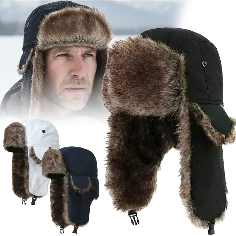 Trapper Hat Ear Flap - Unisex wintermuts, waterdichte pilotenmuts, oorkap, Russische