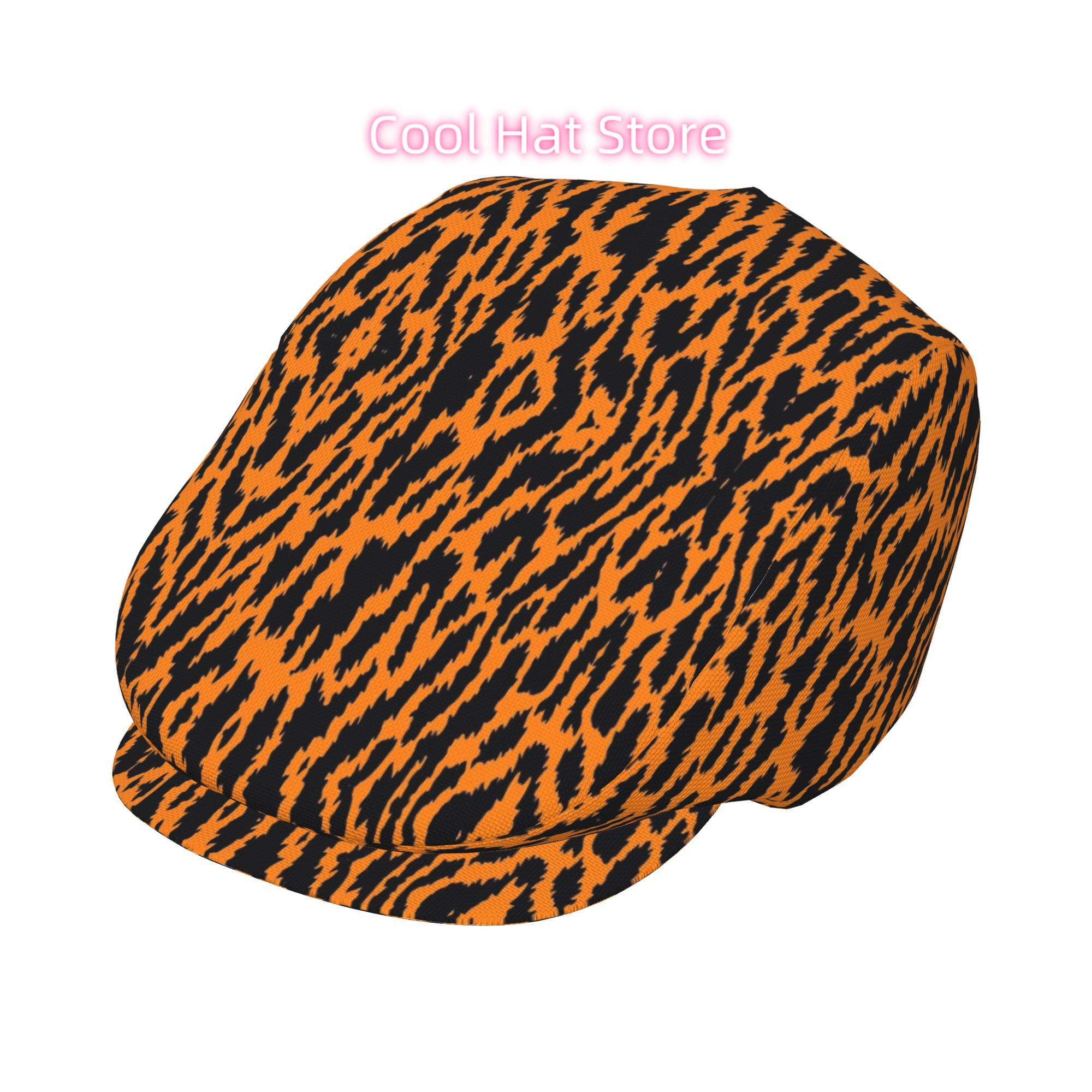 Newsboy Cap Ivy - 1 stuk: platte pet met tijgerprint