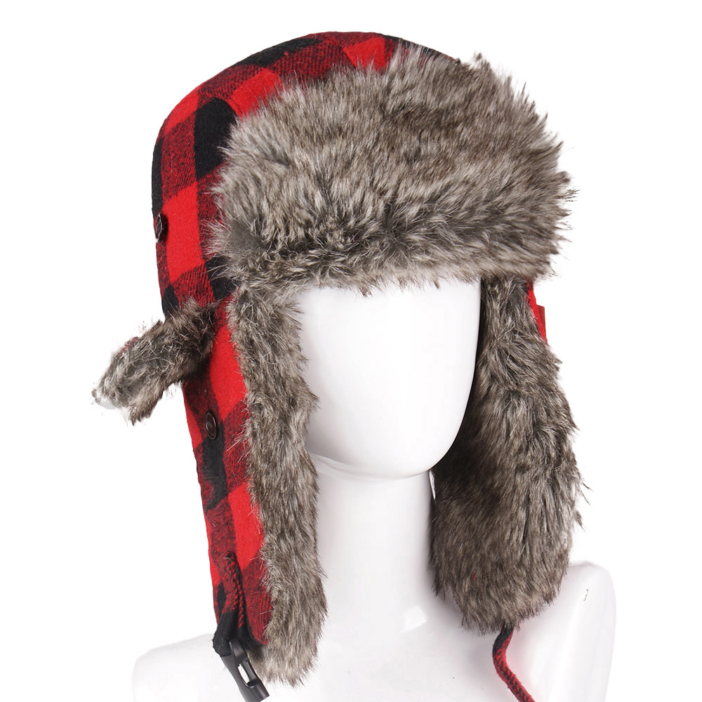 Trapper Hat Ear Flap - Chola Flannels Winter Trapper Hoed Buffalo